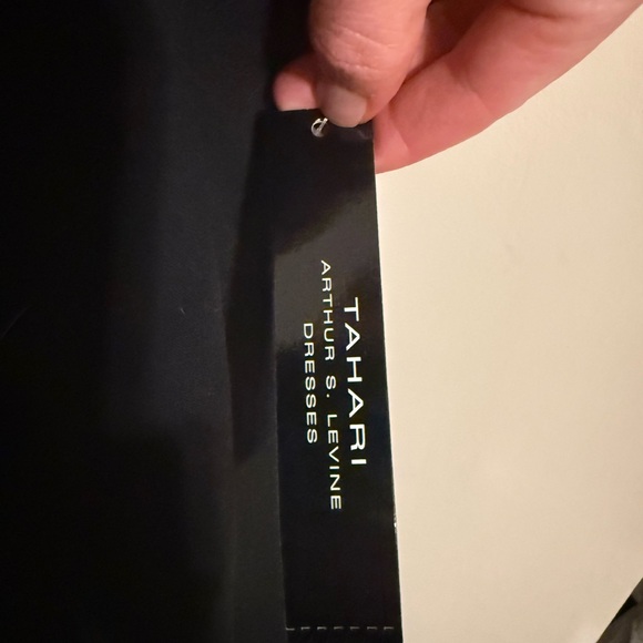 Tahari ASL | Black A-Line Dress with animal print - Picture 8 of 10